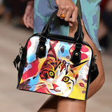 Red Cat Shoulder Handbag