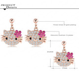 Cat Flower Stud Earring