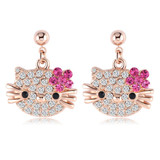 Cat Flower Stud Earring