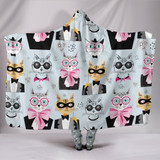 Comic Cat II Hooded Blanket