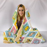Comic Cat Hooded Blanket