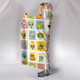 Comic Cat Hooded Blanket
