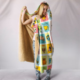 Comic Cat Hooded Blanket