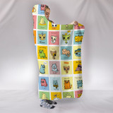 Comic Cat Hooded Blanket