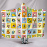 Comic Cat Hooded Blanket