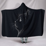 Black Cat Hooded Blanket