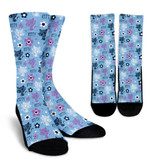 Blue Kitten Socks