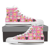 Pink Cat Faces High Tops (Women's)