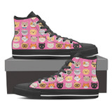 Pink Cat Faces High Tops (Women's)