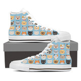 Blue Cat Faces High Tops (Women's)