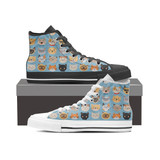 Blue Cat Faces High Tops (Women's)
