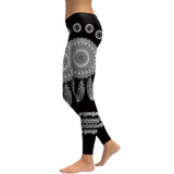 Black Feather Mandala Leggings
