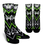 Racing Style Green & Grey Stripes Vibes Socks