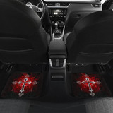 Silver cross in Red Car Floor Mats