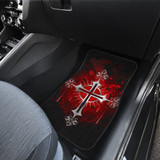 Silver cross in Red Car Floor Mats