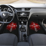 Silver cross in Red Car Floor Mats