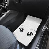 Funny Anime Eyes in White Car Floor Mats