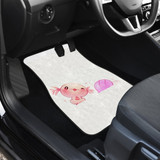 Coral Axolotl And Pokemon in pink Car Floor Mats