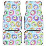 Tamagotchi Pattern Colorfull Car Floor Mats
