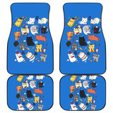 Cats Chibi Funniest in Blue Car Floor Mats