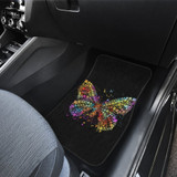 Buffterfly Colorfull in black Car Floor Mats