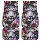White Tiger Flower Car Mats White Tiger Flower Car Mats