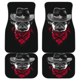 Pugdog Funny Cowboy in Black Car Floor Mats
