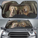 Family Dog Vacation Auto Car Sun Shade Windshield