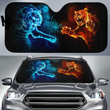 Tiger Fire And Ice Auto Car Sun Shade Windshield