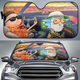 Rick Morty Cartoon Vacation Auto Car Sun Shade Windshield