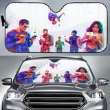 Super Heroes Chatting Auto Car Sun Shade Windshield