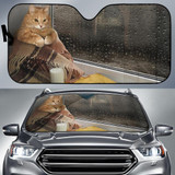 Cat Milk Book Window Auto Car Sun Shade Windshield