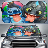 Stitch Toothless Auto Car Sun Shade Windshield