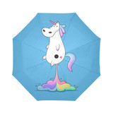 Cute Fat Unicorn Farting Rainbow Auto Foldable Umbrella