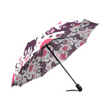 Romantic Seamless Pattern With Cute Playful Kitten Auto Foldable Umbrella