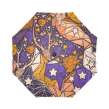 Skull With Floral And Polygonal Ornament Auto Foldable Umbrella