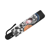 Cute Dog In Cap Holding A Ball Auto Foldable Umbrella