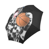 Cute Dog In Cap Holding A Ball Auto Foldable Umbrella