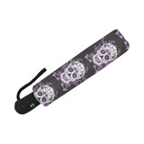 Day Of The Dead Mexico Sugar Skull Purple Auto Foldable Umbrella