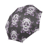 Day Of The Dead Mexico Sugar Skull Purple Auto Foldable Umbrella