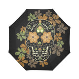 Day Of The Dead Colorful Skull With Floral Auto Foldable Umbrella