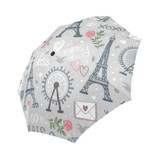 Seamless Wheel And Eiffel Tower Auto Foldable Umbrella
