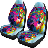 Painted Wolf Car Seat Covers