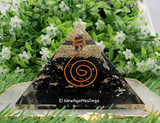 Shungite Orgonite Pyramid with Healing Copper Coil - Orgone Pyramid