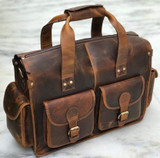 John Premium Leather Messenger Portfolio Bag Work Briefcase