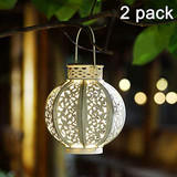 2 Pack Hanging Solar Lanterns, Garden Decor Retro - Halloween Decor