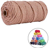 100% Natural Macrame Cotton Cord,3mm x109 Yard Twine String Cord Colored Cotton Rope Craft Cord for DIY Crafts Knitting Plant Hangers