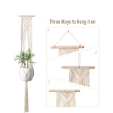 Macrame Cotton Plant Hanger | Rope Flower Pot Holder for Indoor Outdoor Balcony Garden Wall | Home Décor Decorative Interior Bohemian Basket Hanger