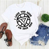 Marvel Avengers T Shirt Women Men Iron Man 3000 Dad I Love You 3000 Father's Day Girfts Men's T-Shirt Drop Shipping