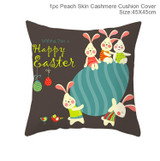 45*45Cm Happy Easter Decor For Home Bunny Easter Eggs Cross Stitch Polyester Pillowcase Party Decor Easter Rabbit Decor Gift